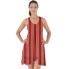 Nice Stripes - Apple Red Show Some Back Chiffon Dress by FashionBoulevard