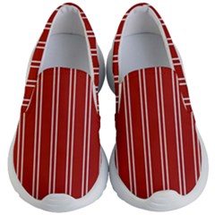 Nice Stripes - Apple Red Kids Lightweight Slip Ons by FashionBoulevard