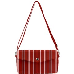 Nice Stripes - Apple Red Removable Strap Clutch Bag by FashionBoulevard