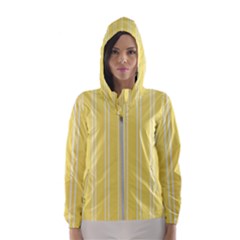 Nice Stripes - Blonde Yellow Women s Hooded Windbreaker by FashionBoulevard
