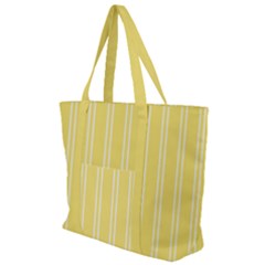 Nice Stripes - Blonde Yellow Zip Up Canvas Bag by FashionBoulevard