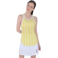 Nice Stripes - Blonde Yellow Racer Back Mesh Tank Top by FashionBoulevard