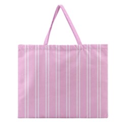 Nice Stripes - Blush Pink Zipper Large Tote Bag by FashionBoulevard