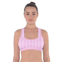 Nice Stripes - Blush Pink Cross Back Sports Bra by FashionBoulevard