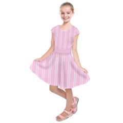 Nice Stripes - Blush Pink Kids  Short Sleeve Dress by FashionBoulevard