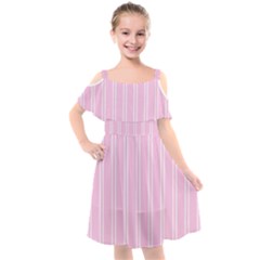 Nice Stripes - Blush Pink Kids  Cut Out Shoulders Chiffon Dress by FashionBoulevard