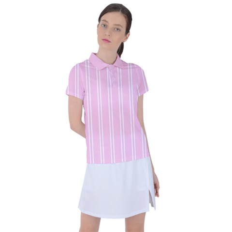 Nice Stripes - Blush Pink Women s Polo Tee by FashionBoulevard