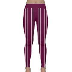 Nice Stripes - Boysenberry Purple Classic Yoga Leggings by FashionBoulevard