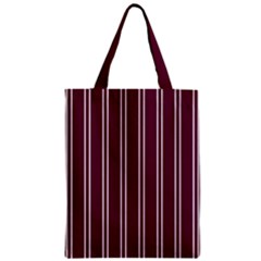 Nice Stripes - Boysenberry Purple Zipper Classic Tote Bag by FashionBoulevard