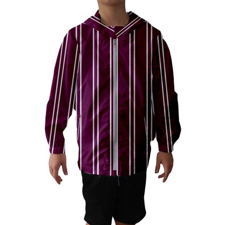Nice Stripes - Boysenberry Purple Kids  Hooded Windbreaker