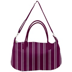 Nice Stripes - Boysenberry Purple Removal Strap Handbag by FashionBoulevard