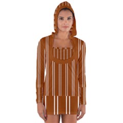 Nice Stripes - Burnt Orange Long Sleeve Hooded T-shirt by FashionBoulevard