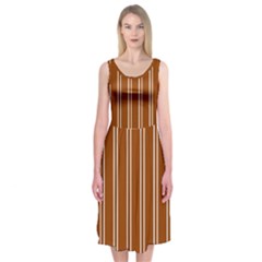 Nice Stripes - Burnt Orange Midi Sleeveless Dress by FashionBoulevard