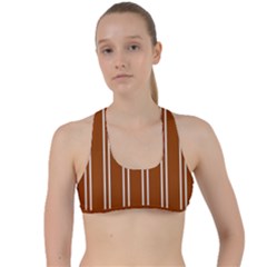 Nice Stripes - Burnt Orange Criss Cross Racerback Sports Bra by FashionBoulevard