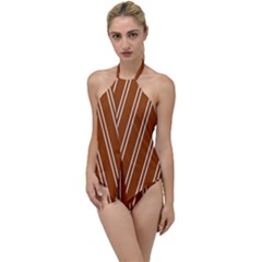 Nice Stripes - Burnt Orange Go With The Flow One Piece Swimsuit by FashionBoulevard