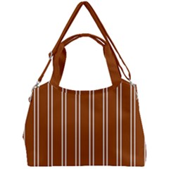 Nice Stripes - Burnt Orange Double Compartment Shoulder Bag by FashionBoulevard