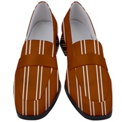 Nice Stripes - Burnt Orange Women s Chunky Heel Loafers by FashionBoulevard