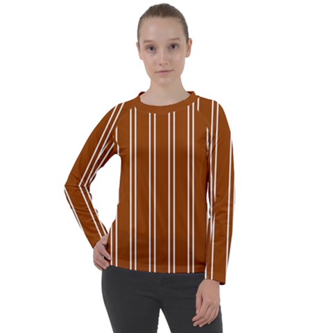 Nice Stripes - Burnt Orange Women s Long Sleeve Raglan Tee by FashionBoulevard