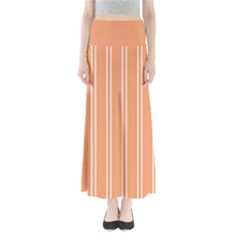 Nice Stripes - Cantaloupe Orange Full Length Maxi Skirt by FashionBoulevard