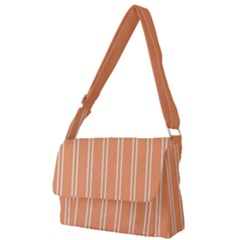 Nice Stripes - Cantaloupe Orange Full Print Messenger Bag (l) by FashionBoulevard