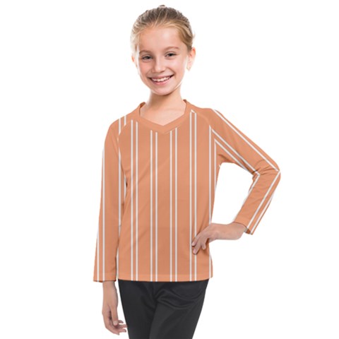 Nice Stripes - Cantaloupe Orange Kids  Long Mesh Tee by FashionBoulevard