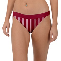 Nice Stripes - Carmine Red Band Bikini Bottom by FashionBoulevard