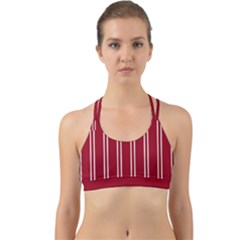 Nice Stripes - Carmine Red Back Web Sports Bra by FashionBoulevard