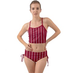 Nice Stripes - Carmine Red Mini Tank Bikini Set by FashionBoulevard