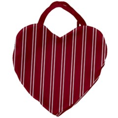 Nice Stripes - Carmine Red Giant Heart Shaped Tote by FashionBoulevard