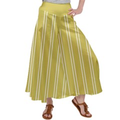 Nice Stripes - Ceylon Yellow Satin Palazzo Pants by FashionBoulevard