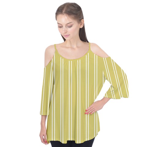 Nice Stripes - Ceylon Yellow Flutter Tees by FashionBoulevard