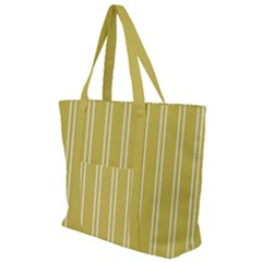 Nice Stripes - Ceylon Yellow Zip Up Canvas Bag by FashionBoulevard