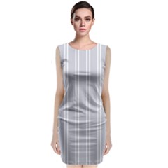 Nice Stripes - Cloudy Grey Classic Sleeveless Midi Dress by FashionBoulevard