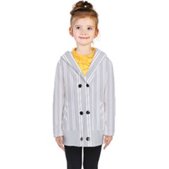 Nice Stripes - Cloudy Grey Kids  Double Breasted Button Coat by FashionBoulevard