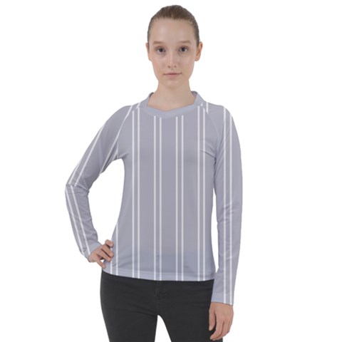 Nice Stripes - Cloudy Grey Women s Pique Long Sleeve Tee by FashionBoulevard
