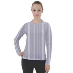 Nice Stripes - Cloudy Grey Women s Pique Long Sleeve Tee