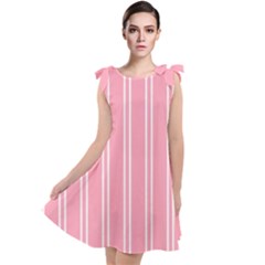 Nice Stripes - Flamingo Pink Tie Up Tunic Dress by FashionBoulevard