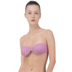 Nice Stripes - Flamingo Pink Classic Bandeau Bikini Top  by FashionBoulevard