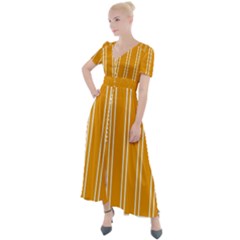 Nice Stripes - Honey Orange Button Up Short Sleeve Maxi Dress by FashionBoulevard