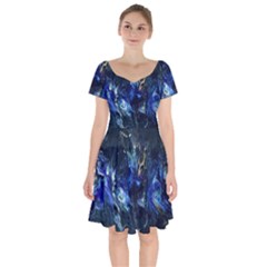 Somewhere In Space Short Sleeve Bardot Dress