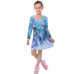 Sea Anemone Kids  Long Sleeve Velvet Dress