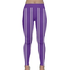 Nice Stripes - Imperial Purple Classic Yoga Leggings by FashionBoulevard