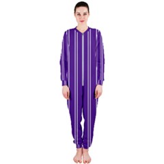 Nice Stripes - Imperial Purple Onepiece Jumpsuit (ladies)  by FashionBoulevard