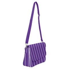 Nice Stripes - Imperial Purple Shoulder Bag With Back Zipper by FashionBoulevard