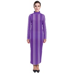 Nice Stripes - Imperial Purple Turtleneck Maxi Dress by FashionBoulevard