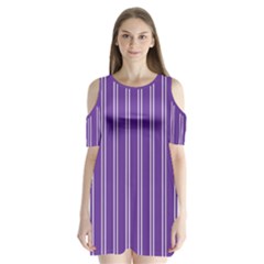 Nice Stripes - Imperial Purple Shoulder Cutout Velvet One Piece by FashionBoulevard