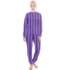 Nice Stripes - Imperial Purple Women s Lounge Set by FashionBoulevard