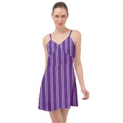 Nice Stripes - Imperial Purple Summer Time Chiffon Dress by FashionBoulevard