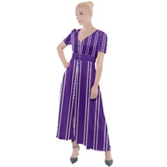 Nice Stripes - Imperial Purple Button Up Short Sleeve Maxi Dress by FashionBoulevard