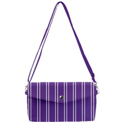Nice Stripes - Imperial Purple Removable Strap Clutch Bag by FashionBoulevard